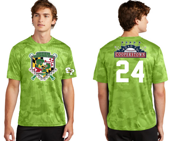 Green Hornets Travel Baseball - Cooperstown - Camohex - Short Sleeve T Shirt