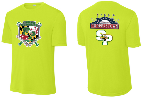 Green Hornets Travel Baseball - Cooperstown Performance Short Sleeve T Shirt