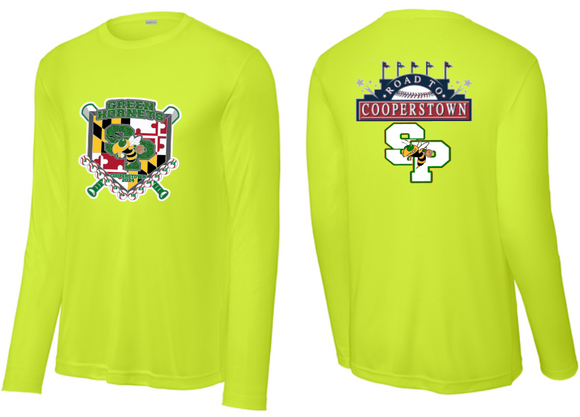 Green Hornets Travel Baseball - Cooperstown Performance Long Sleeve T Shirt