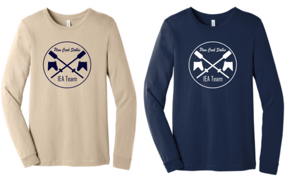 Plumb Creek Stables IEA Team - Long Sleeve T Shirt (Cream or Navy Blue)