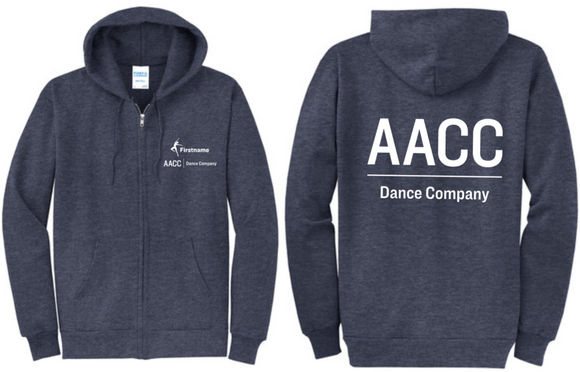AACC Dance - Full Zip Navy Blue Heather Hoodie Sweatshirt