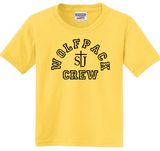 St. Joseph - Wolfpack District Short Sleeve Shirt (Black, White, Smoke, Yellow or Heather Maroon) (Youth and Adult) (With Wolfie in Arch or Cross in Arch)