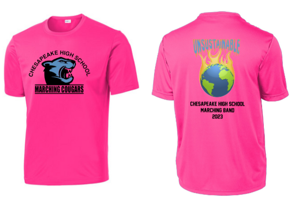 CHS BAND - Official PINK Short Sleeve T Shirt - (Cotton Blend or Performance)