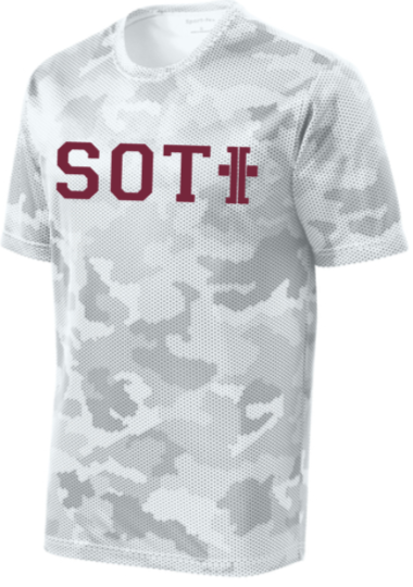 SOTI - Letters Camo Hex Performance SS T-shirt (White, Gold or Maroon)