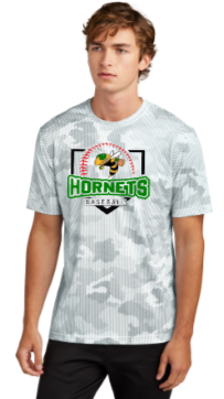 Green Hornets Travel Baseball - Official Camohex - Short Sleeve T Shirt (White or Forest Green)
