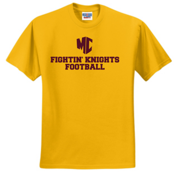 MC Fightin' Knights - Lettered - Short Sleeve T Shirt (Burgun or Gold)