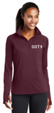 SOTI - Lettered LADY 1/4 Zip Sport-Wick Stretch (Maroon, White, Black or Charcoal) (EMBROIDERED)