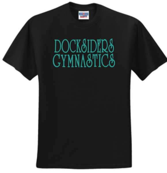 Docksiders - Letters TEAL - Short Sleeve Shirt (White, Black or Grey)