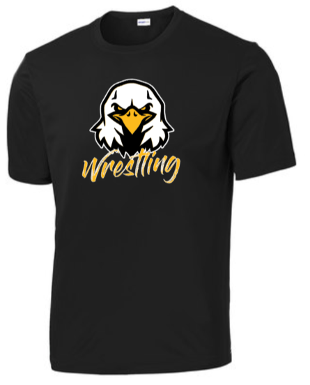 NHS Wrestling - Wrestling Eagle - SS Performance Shirt (Black or Silver)