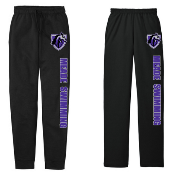 MEADE Swimming - Sweatpants (Joggers or Open Bottom) (Black)