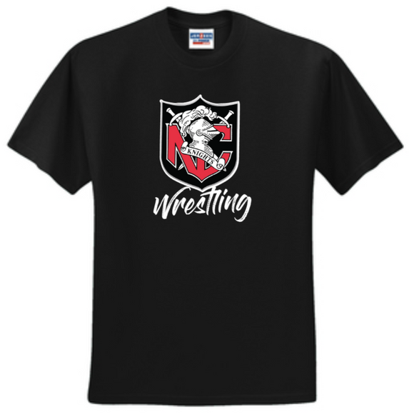 NC Wrestling - Shield - Short Sleeve Shirt (Grey or Black)