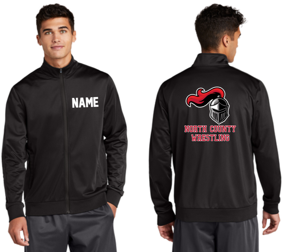 NC Wrestling - Knight - Warm Up Jacket (Black) – Crab & Anchor Apparel NC Wrestling - Knight - Warm Up Jacket (Black) – Crab & Anchor Apparel