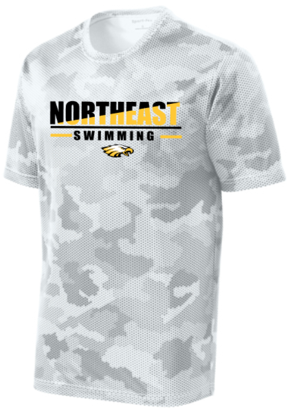 NHS Swimming - Letters - White Camo Hex Short Sleeve Shirt