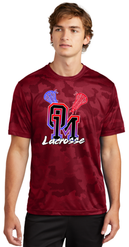 OM Youth LAX - Gradient - Red Camo Hex Short Sleeve Shirt