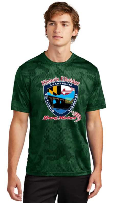 Historic Elkridge Young Marines - Camo Hex Short Sleeve Shirt (Green or White)
