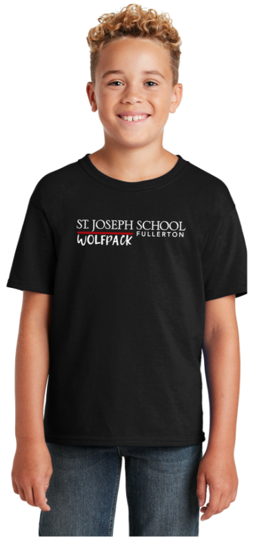 St. Joseph School - Youth Short Sleeve - Wolfpack (Maroon, Black, White, Grey or Pink)