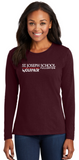 St. Joseph School - Lady Long Sleeve - Wolfpack Logo (Maroon, Black, Pink, White or Grey)