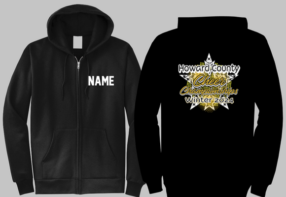Howard County Cheer - 2024 Championships Full Zip Hoodie with Name - ONLINE ONLY