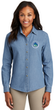 Annapolis Blend - Ladies Long Sleeve Value Denim Shirt (Light Blue or Dark Blue)
