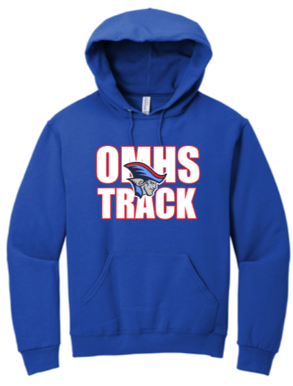 OMHS Track - Letters Hoodie Sweatshirt (Red, Blue or Black)