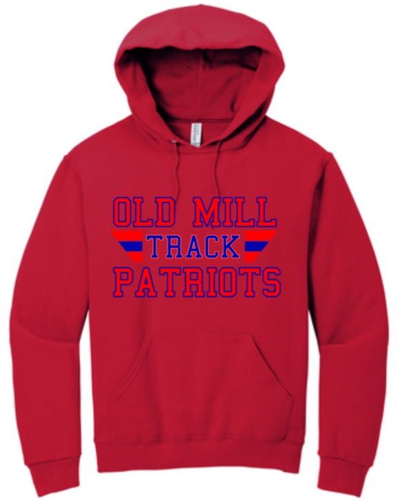 OMHS Track - Retro Hoodie Sweatshirt (Red, Blue or Black)