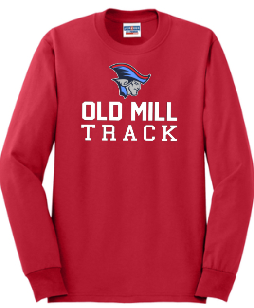 OMHS Track  - Classic Long Sleeve Shirt (Blue, Black or Red)