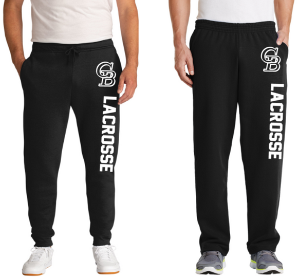 GB Lax - Sweatpants (Joggers or Open Bottom) (Black)