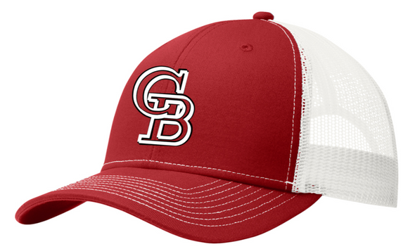GB Baseball - GB - Red and White Trucker Hat