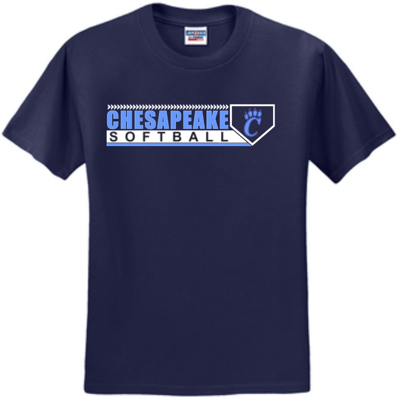 CHS Softball Official Short Sleeve T Shirt (White or Navy Blue