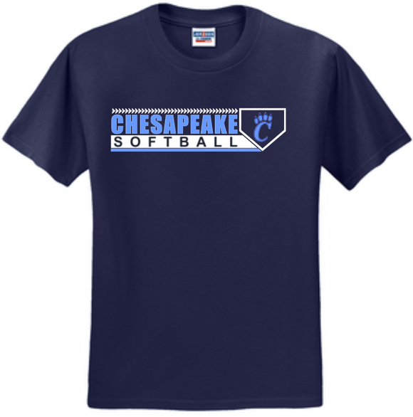 CHS Softball - Official - Short Sleeve T Shirt (White or Navy Blue)