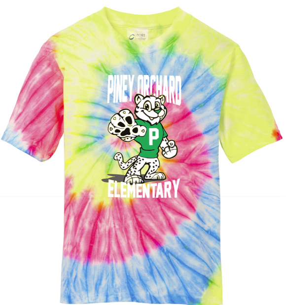 POES- Official Tye Dye Short Sleeve Shirt (Green or Bright Rainbow) (Youth or Adult)
