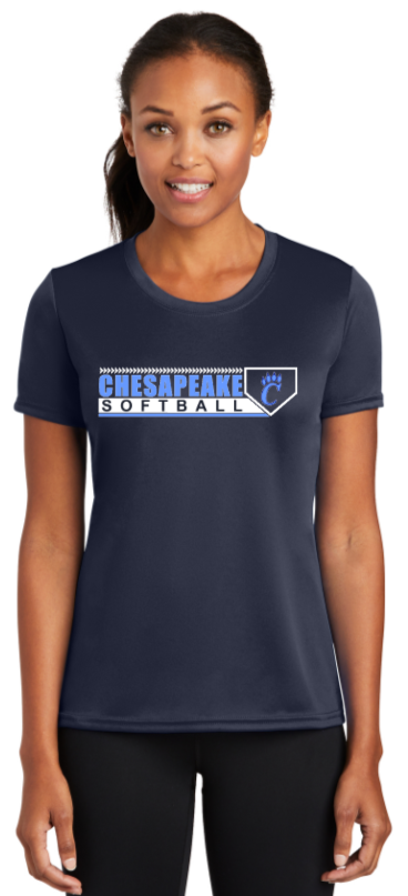 CHS Softball - SS LADIES Performance Shirt (Navy Blue or White)