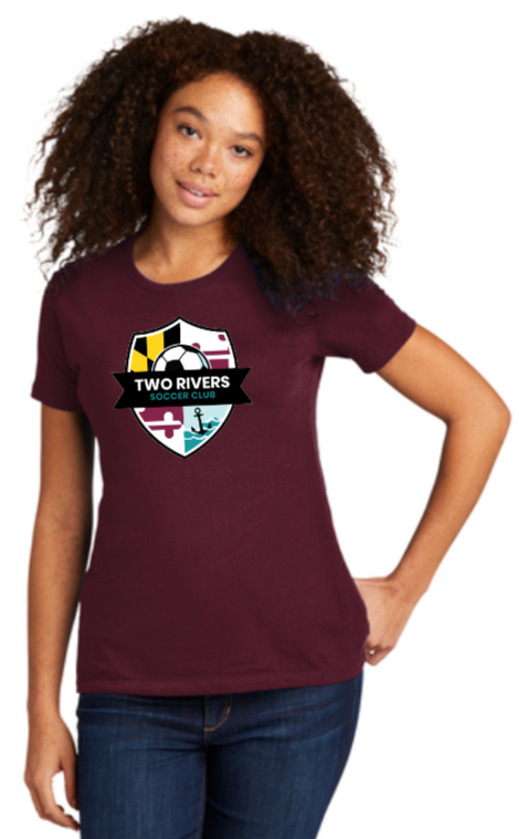 Two Rivers - Next Level Women's Cotton Tee (Maroon)