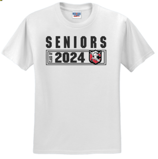 NCHS 2024 - SENIORS - Short Sleeve T Shirt (White or Grey)