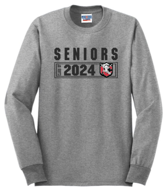 NCHS 2024 - SENIORS - Long Sleeve T Shirt (Grey or White)