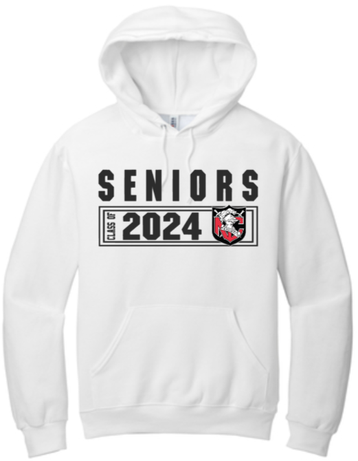 NCHS 2024 - SENIORS - Hoodie Sweatshirt (White or Grey)