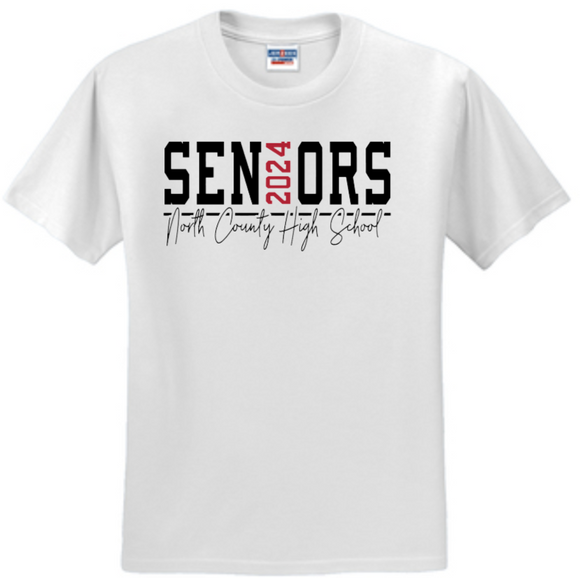 NCHS 2024 - SENIORS 24 - Short Sleeve T Shirt (White or Grey)