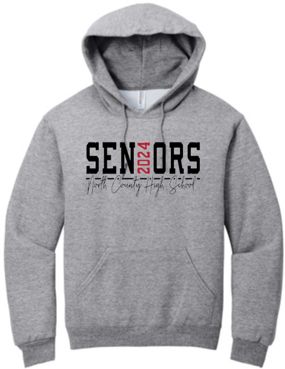 NCHS 2024 - SENIORS 24 - Hoodie Sweatshirt (White or Grey)