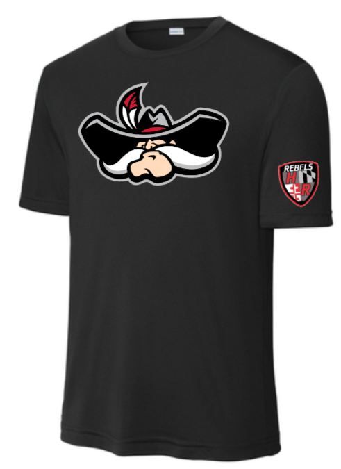 Harundale Baseball - REBEL - Black Performance Short Sleeve T Shirt