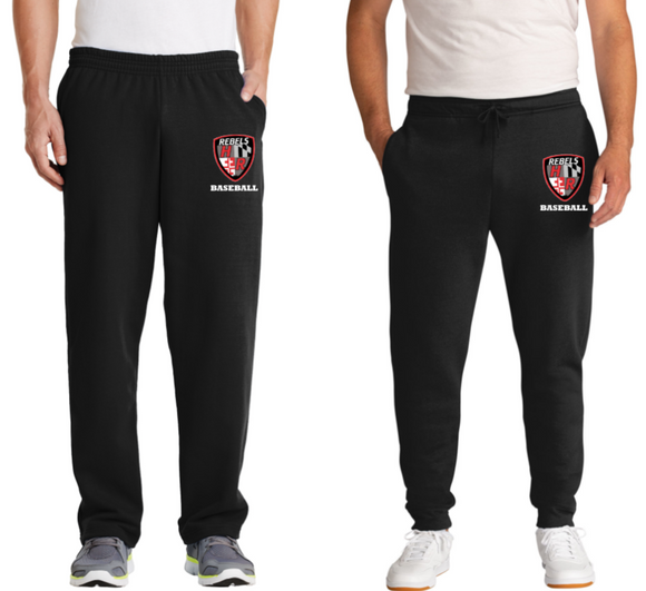 Harundale Baseball - Shield - Sweatpants (Joggers or Open Bottom) (Black)