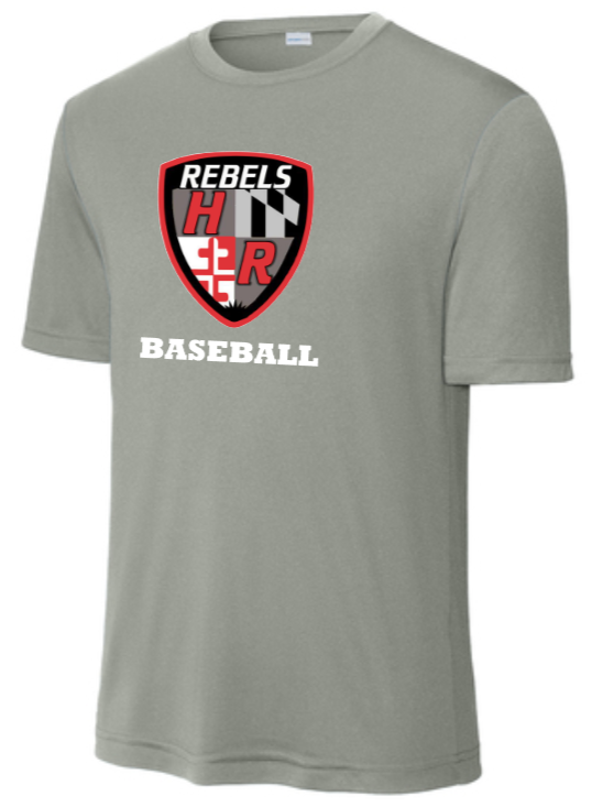 Harundale Baseball - Shield- Grey Rock Performance Short Sleeve T Shirt