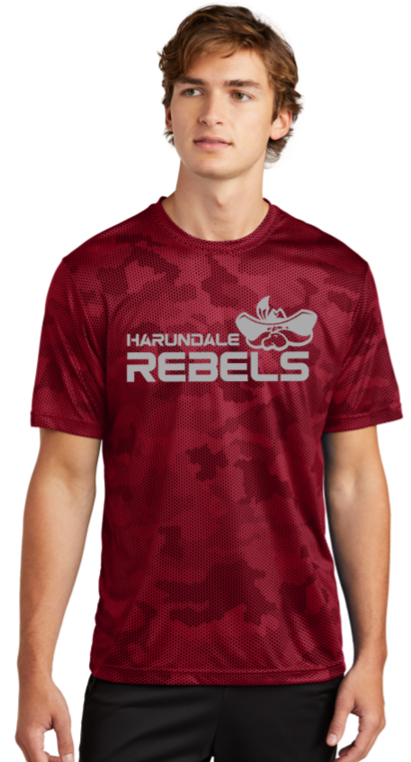 Harundale Baseball - Classic - Red Camo Hex Short Sleeve Shirt