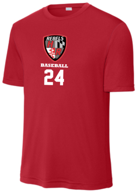 Harundale Baseball - COMBINE - Red Performance Short Sleeve T Shirt