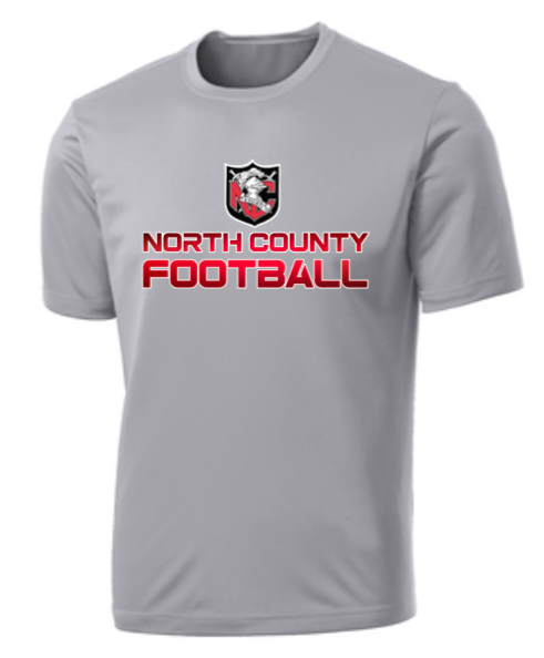 NC FOOTBALL - Official Performance Short Sleeve (Black, Grey or White)