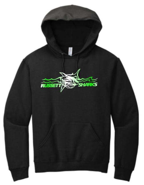 Russett Sharks - Gradient - Black Hoodie Sweatshirt