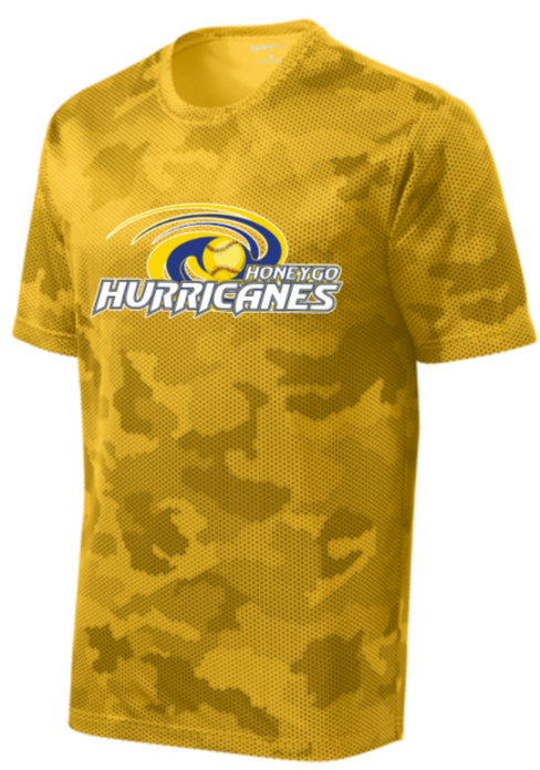 Honeygo Hurricanes - Camo Hex Short Sleeve Shirt (Blue, Gold or White)