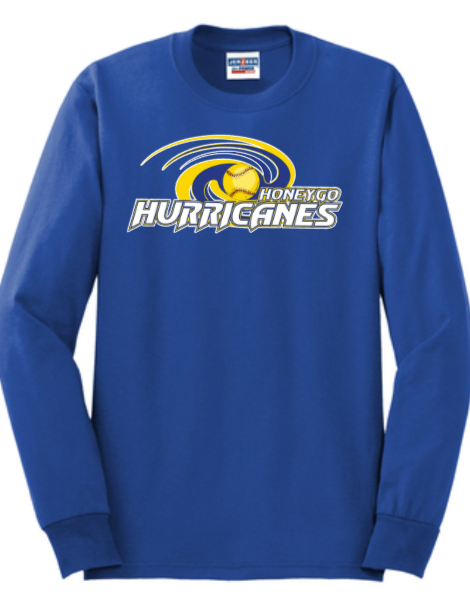 Honeygo Hurricanes - Long Sleeve T Shirt (Blue, White or Gold)