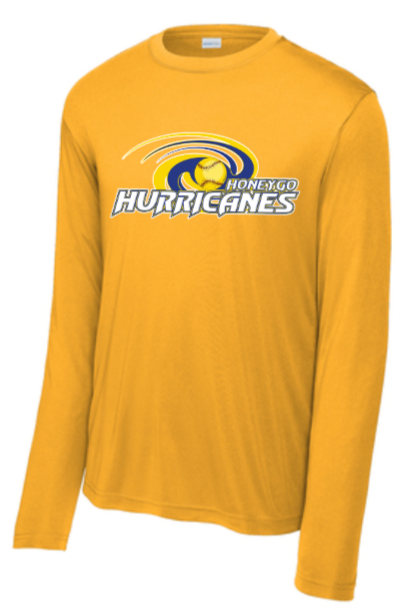 Honeygo Hurricanes - Performance Long Sleeve T Shirt (Blue, Gold or White)