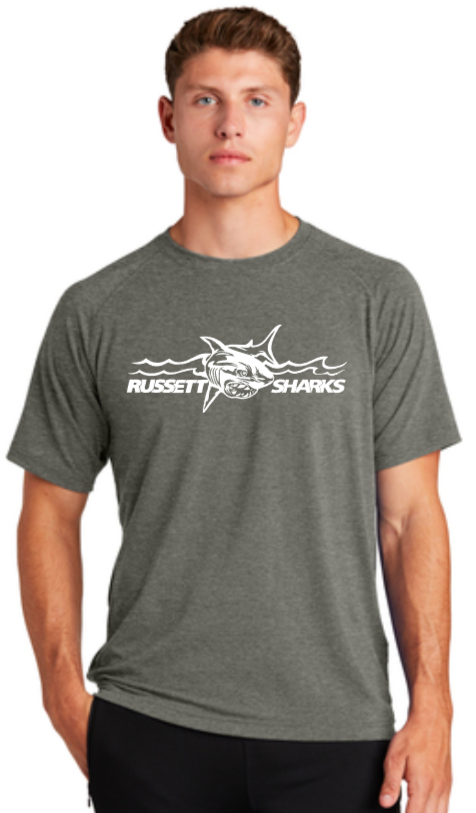 Russett Sharks - Grey Performance Short Sleeve T Shirt