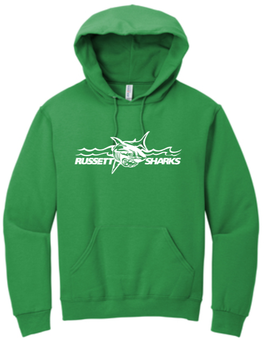 Russett Sharks - Green Hoodie Sweatshirt